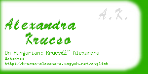 alexandra krucso business card